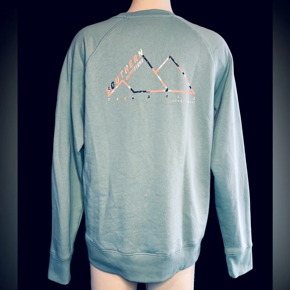 Ocean + Coast Size S Aqua Blue Green Sweatshirt Long Sleeve Shirt Top - Picture 3 of 5